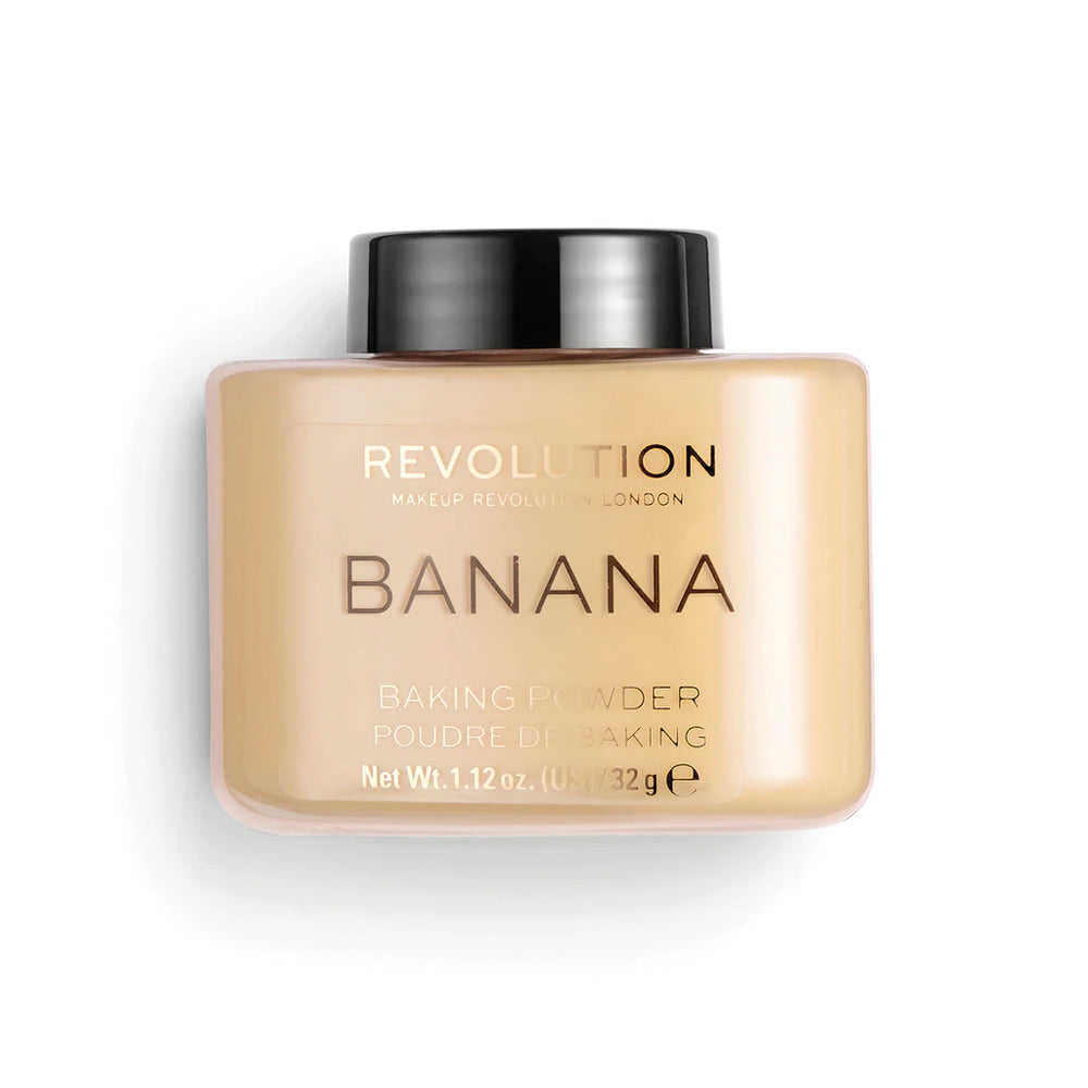 Makeup Revolution Loose Baking Powder - Banana 4pc Set + 1 Full Size Product Worth 25% Value Free