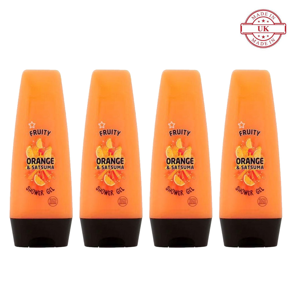 Superdrug Fruity Orange and Satsuma Shower Gel 250ml 4Pcs Set