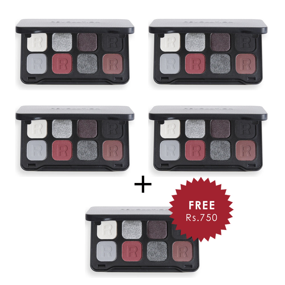 Revolution Forever Flawless Dynamic Ebony Eyeshadow Palette 4pc Set + 1 Full Size Product Worth 25% Value Free