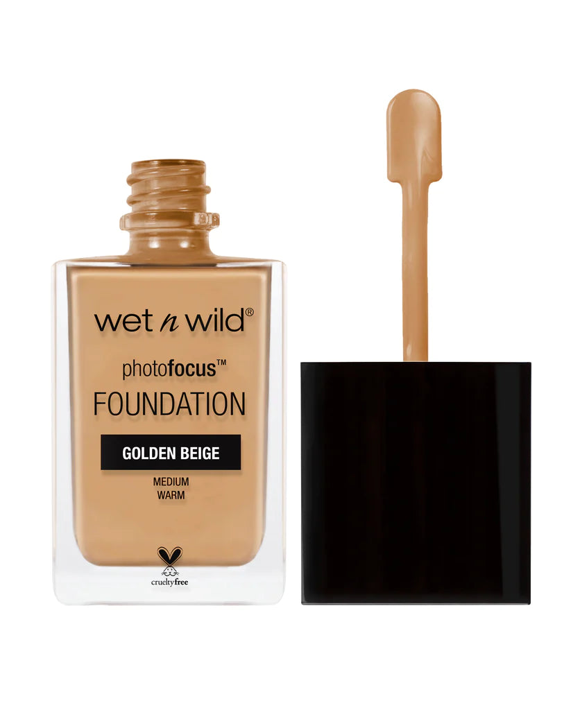 Wet N Wild Photo Focus Foundation - Golden Beige 4pc Set + 1 Full Size Product Worth 25% Value Free