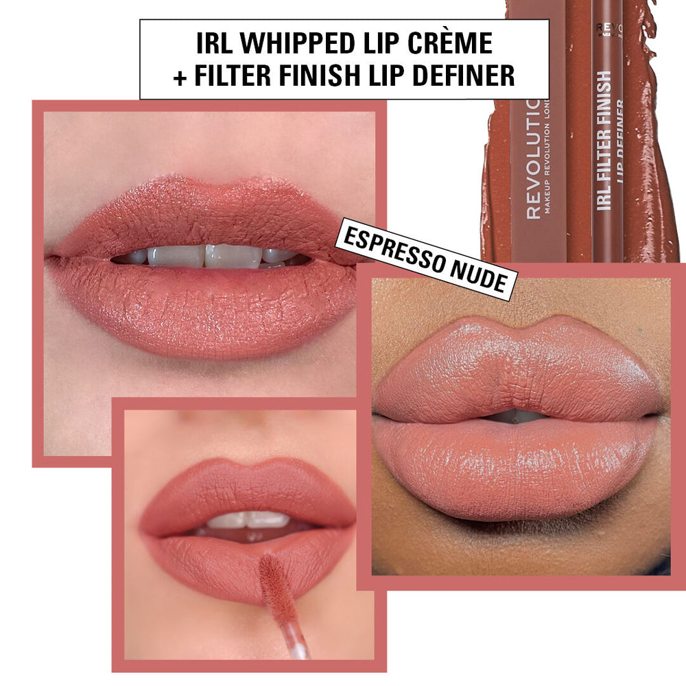 Revolution IRL Whipped Lip Creme Burnt Cinnamon 4pc Set + 1 Full Size Product Worth 25% Value Free