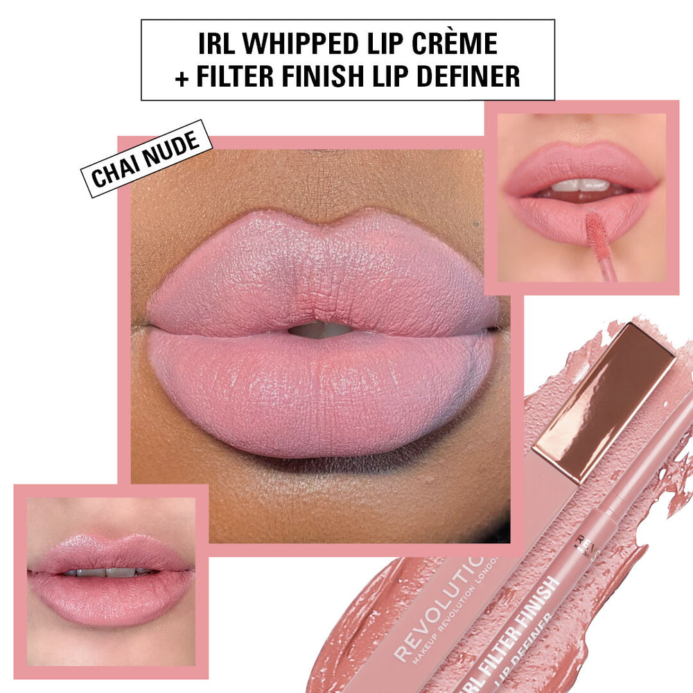 Revolution IRL Whipped Lip Creme Chai Nude 4pc Set + 1 Full Size Product Worth 25% Value Free