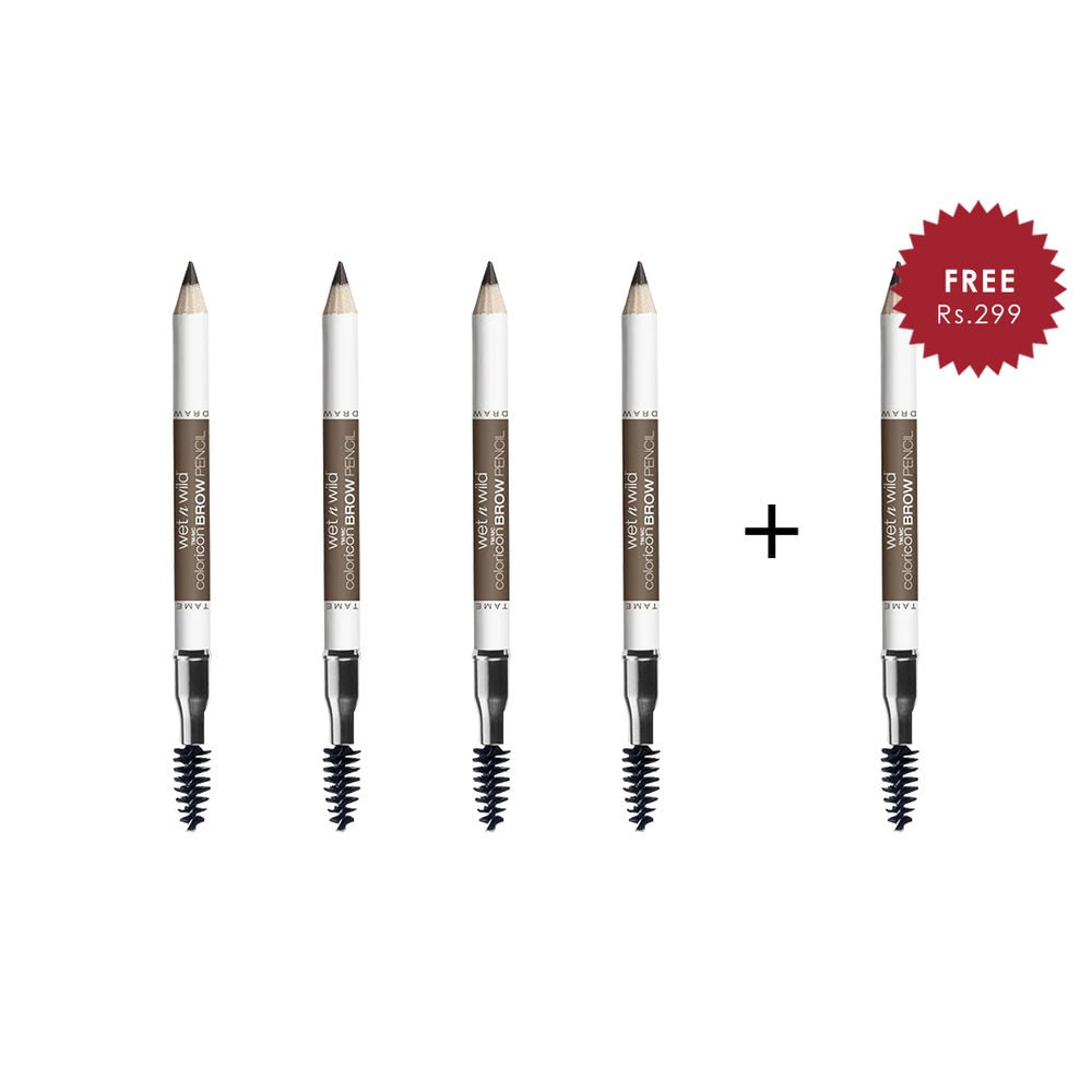 Wet N Wild Color Icon Brow Pencil - Brunettes Do It Better 4pc Set + 1 Full Size Product Worth 25% Value Free