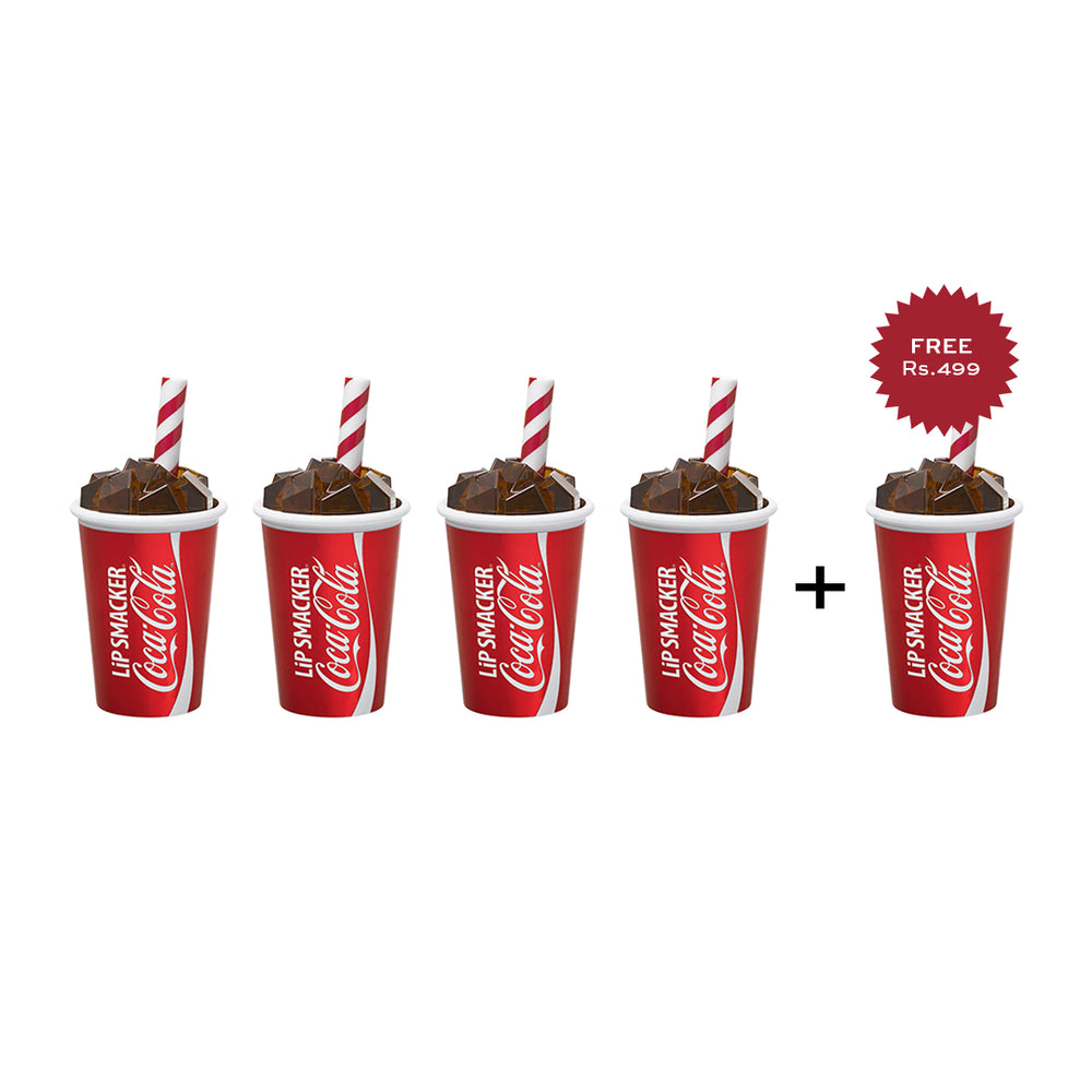Lip Smacker Coke - Cup Lip Balm 4pc Set + 1 Full Size Product Worth 25% Value Free