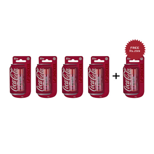 Coca-Cola Cherry Cup Lip Balm 4pc Set + 1 Full Size Product Worth 25% Value Free