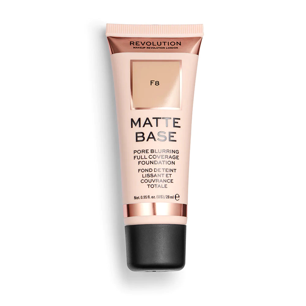 Makeup Revolution Matte Base Foundation F8 4pc Set + 1 Full Size Product Worth 25% Value Free