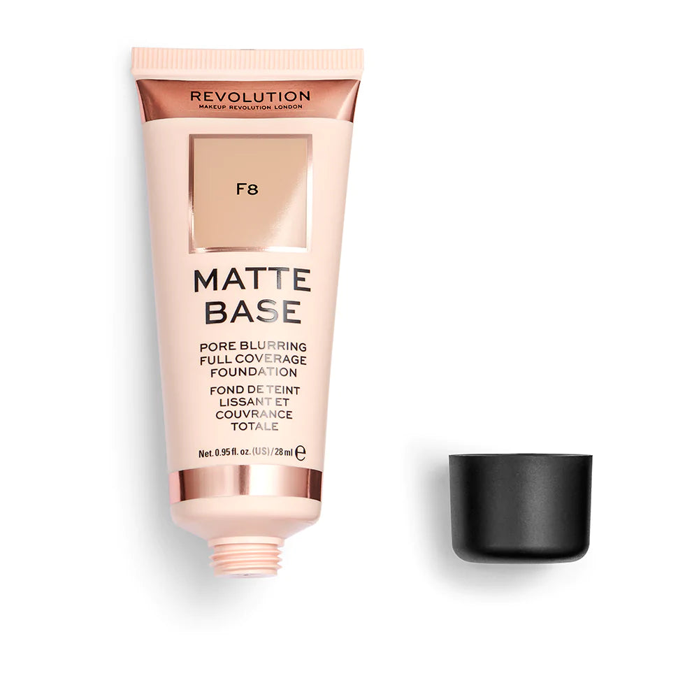 Makeup Revolution Matte Base Foundation F8 4pc Set + 1 Full Size Product Worth 25% Value Free