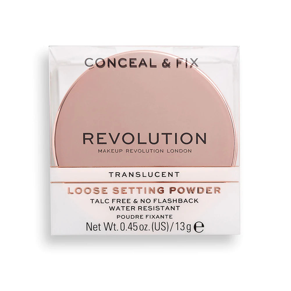 Makeup Revolution Conceal & Fix Setting Powder Translucent 4pc Set + 1 Full Size Product Worth 25% Value Free