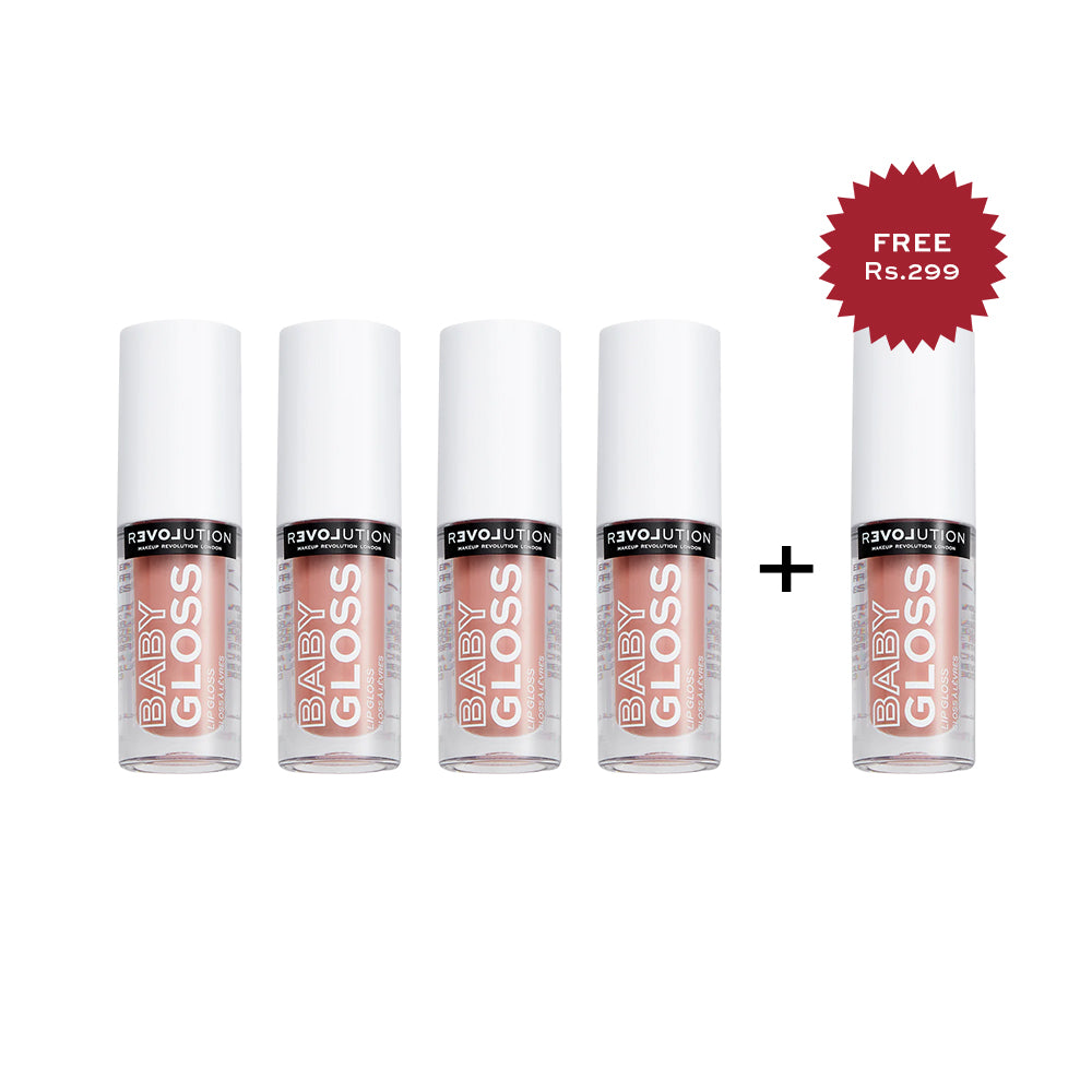 Revolution Relove Baby Gloss Sugar 4pc Set + 1 Full Size Product Worth 25% Value Free