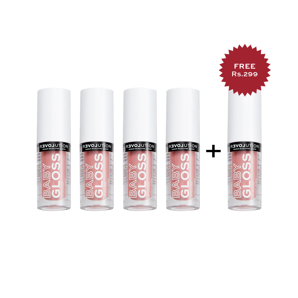 Revolution Relove Baby Gloss Glam 4pc Set + 1 Full Size Product Worth 25% Value Free