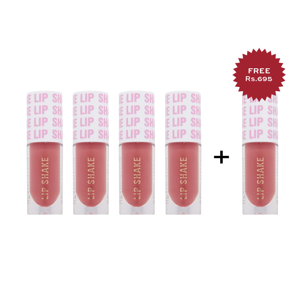 Revolution Lip Shake Peach Delight 4pc Set + 1 Full Size Product Worth 25% Value Free