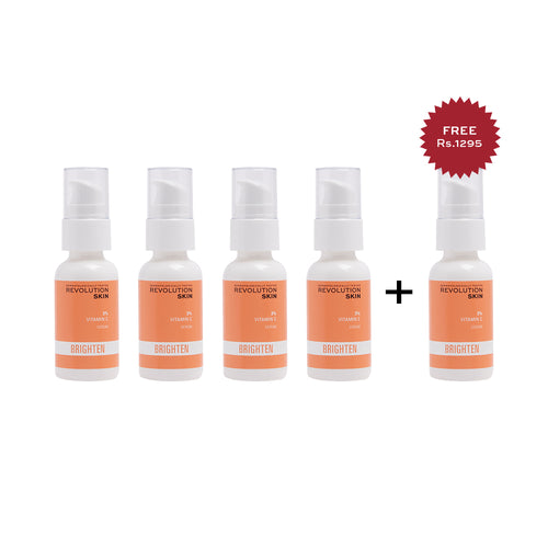 Makeup Revolution Skincare 3% Vitamin C Serum 4pc Set + 1 Full Size Product Worth 25% Value Free