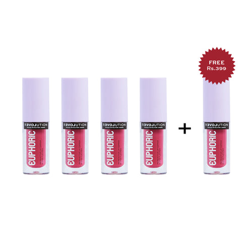 Makeup Revolution Relove Euphoric Lip Switch Gloss 4pc Set + 1 Full Size Product Worth 25% Value Free