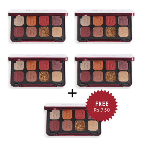 Revolution Forever Flawless Dynamic Dynasty Eyeshadow Palette 4pc Set + 1 Full Size Product Worth 25% Value Free