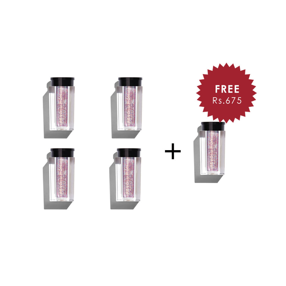 Makeup Revolution Glitter Bomb Retrospect 4pc Set + 1 Full Size Product Worth 25% Value Free