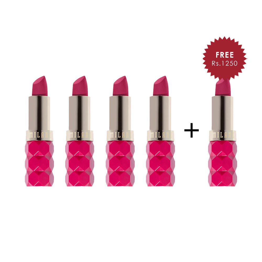 Milani Color Fetish Lipstick Matte - Blossom  4pc Set + 1 Full Size Product Worth 25% Value Free