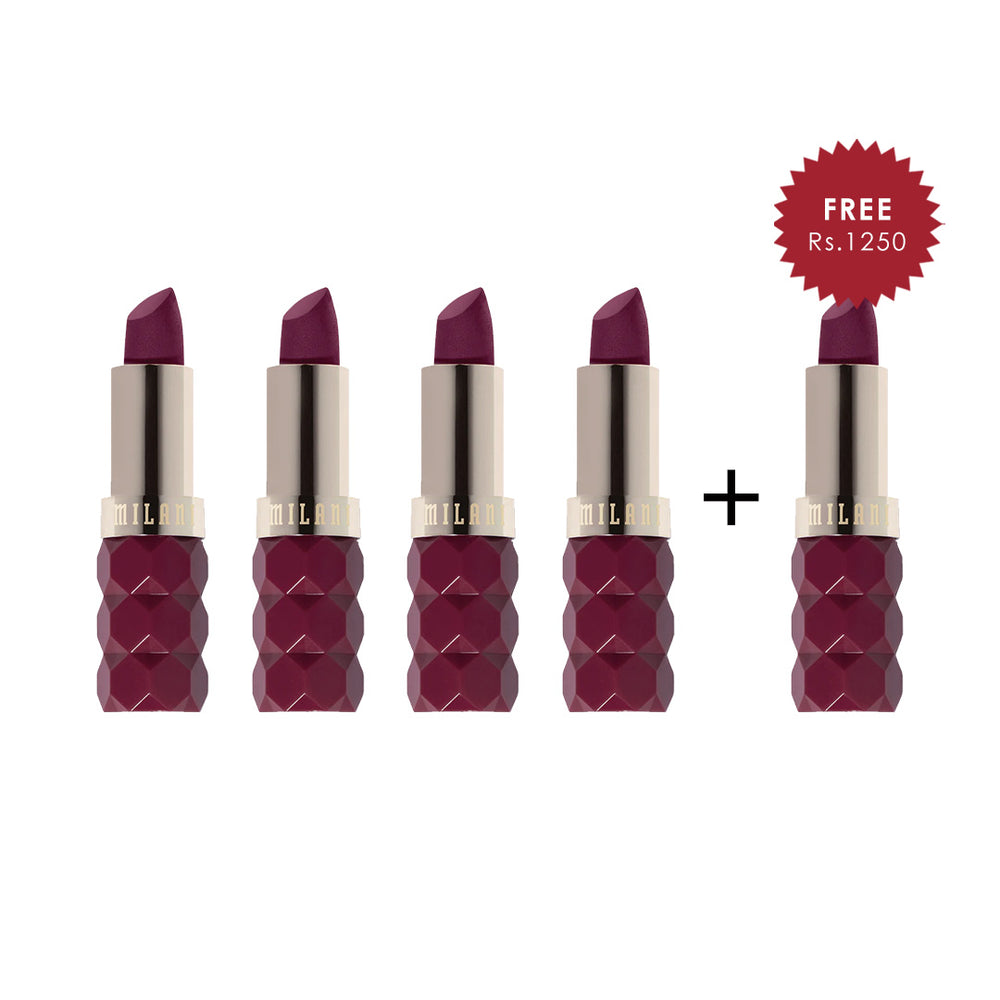 Milani Color Fetish Lipstick Matte - Dahlia  4pc Set + 1 Full Size Product Worth 25% Value Free