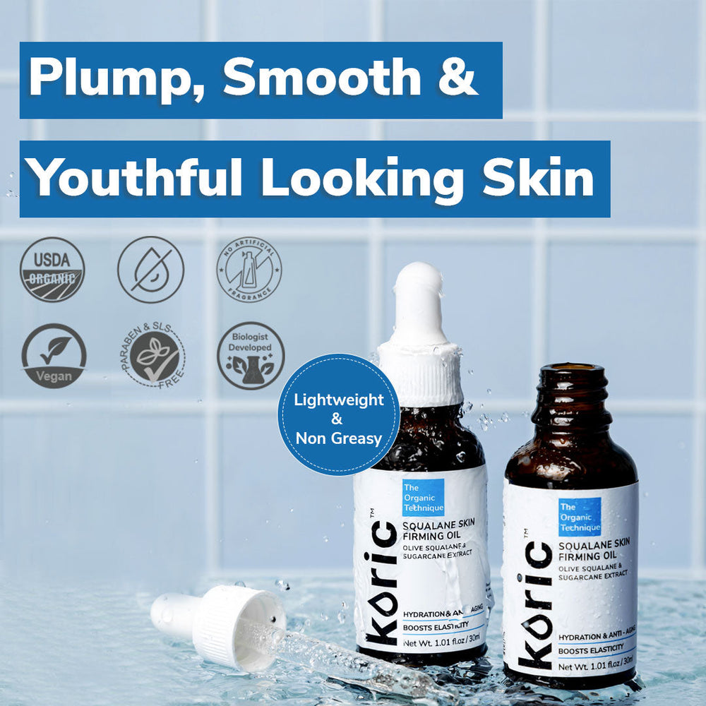Koric Hydration & Anti-Aging Squalane Skin Firming Oil 3pc Set + 1 Full Size Product Worth Rs 695 Free