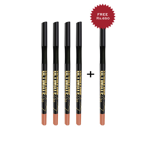 L.A. Girl  Ultimate Lip-Long Wear Auto Liner-Forever Bare 4Pc Set + 1 Full Size Product Worth 25% Value Free