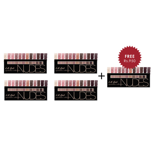 L.A Girl Beauty Brick Eyeshadow Nudes 4pc Set + 1 Full Size Product Worth 25% Value Free