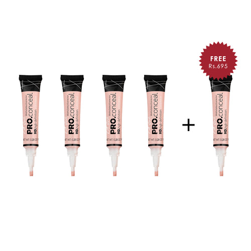 L.A. Girl Pro Conceal - Cool Pink Corrector 4pc Set + 1 Full Size Product Worth 25% Value Free
