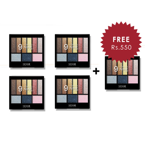 Nicka K Eyeshadow Perfect 9 Colors 4Pcs Set + 1 Full Size Product Worth 25% Value Free