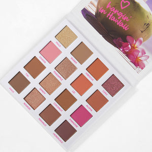 BH Hangin' In Hawaii 16 Color Eyeshadow Palette 4pc Set + 1 Full Size Product Worth 25% Value Free