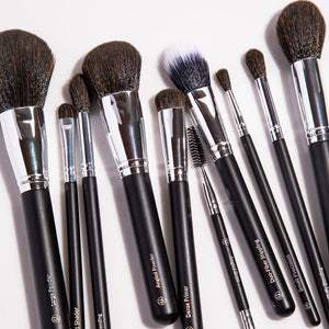 bh Ultimate Essentials - 10 Piece Face & Eye Brush Set with Bag 4pc Set + 1 Full Size Product Worth 25% Value Free