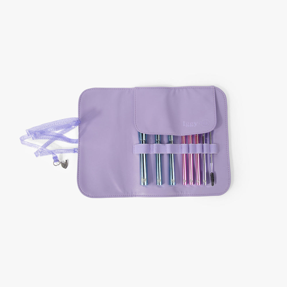 Bh Cosmetics The Total Package - 8 Piece Face & Eye Brush Set with Wrap 4pc Set + 1 Full Size Product Worth 25% Value Free