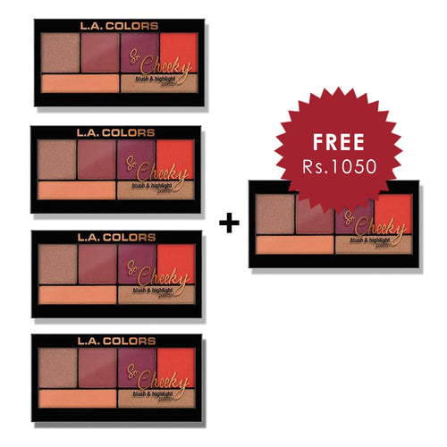 L.A. Colors So Cheeky Blush & Highlight Palette - Hot & Spicy 4pc Set + 1 Full Size Product Worth 25% Value Free