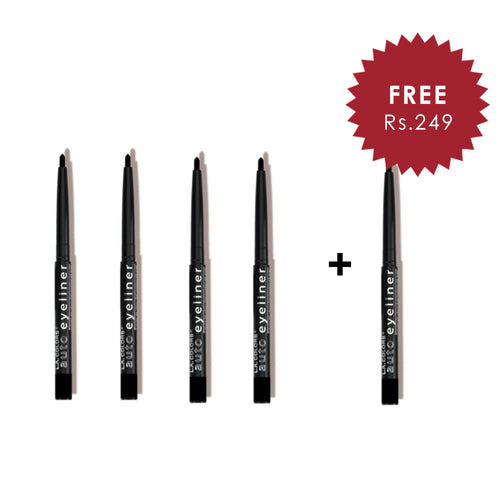 L.A. Colors Auto Eye Liner - Black 4pc Set + 1 Full Size Product Worth 25% Value Free