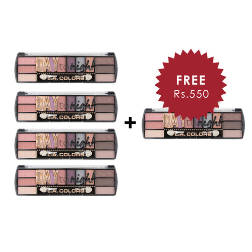 L.A. Colors Day to Night 12 Color Eyeshadow - Dawn 4pc Set + 1 Full Size Product Worth 25% Value Free