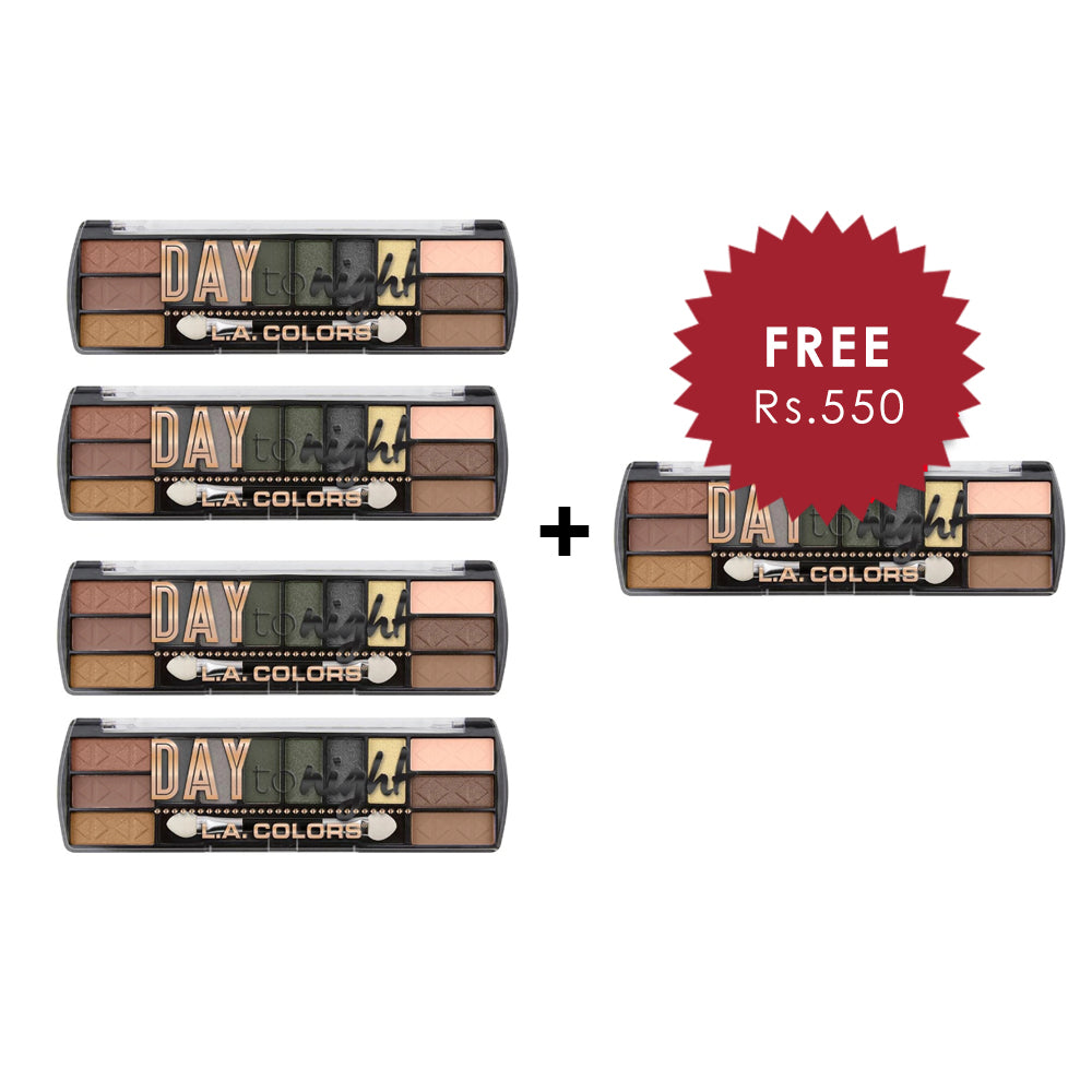 L.A. Colors Day to Night 12 Color Eyeshadow - Sunrise 4pc Set + 1 Full Size Product Worth 25% Value Free