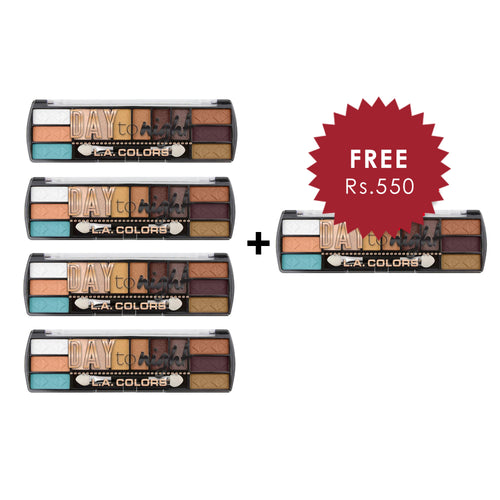 L.A. Colors Day to Night 12 Color Eyeshadow - Sunset 4pc Set + 1 Full Size Product Worth 25% Value Free