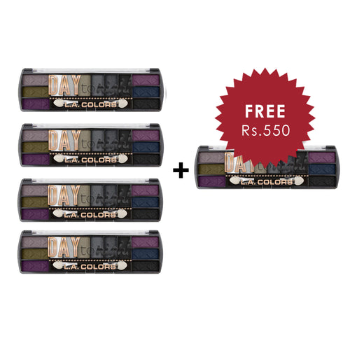 L.A. Colors Day to Night 12 Color Eyeshadow - Nightfall 4pc Set + 1 Full Size Product Worth 25% Value Free