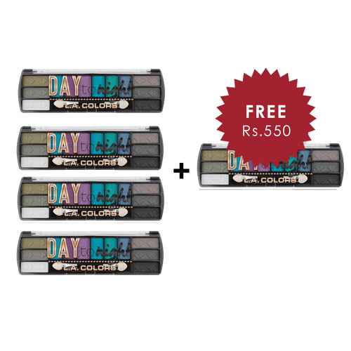 L.A. Colors Day to Night 12 Color Eyeshadow - After Dark 4pc Set + 1 Full Size Product Worth 25% Value Free