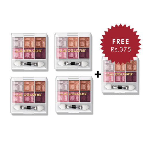 L.A. Colors 6 Color Eyeshadow Palette Delicate 4pc Set + 1 Full Size Product Worth 25% Value Free