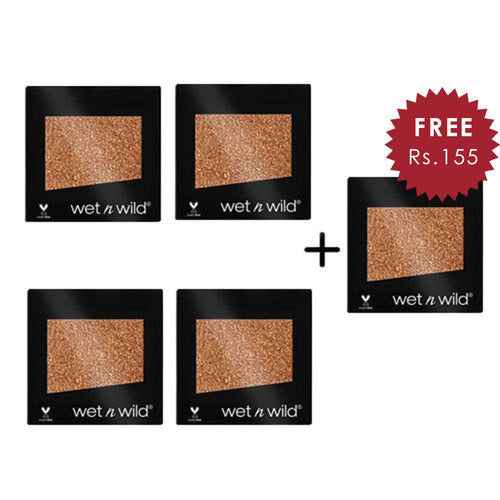 Wet N Wild Color Icon Eyeshadow Glitter Single - Brass 4pc Set + 1 Full Size Product Worth 25% Value Free