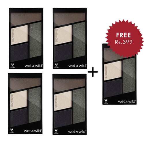 Wet N Wild Color Icon Eyeshadow Quad - Lights Out 4pc Set + 1 Full Size Product Worth 25% Value Free