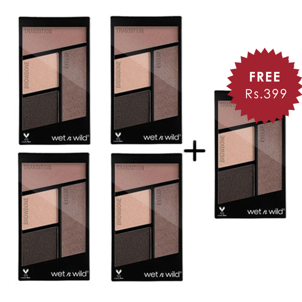 Wet N Wild Color Icon Eyeshadow Quad - Silent Treatment 4pc Set + 1 Full Size Product Worth 25% Value Free