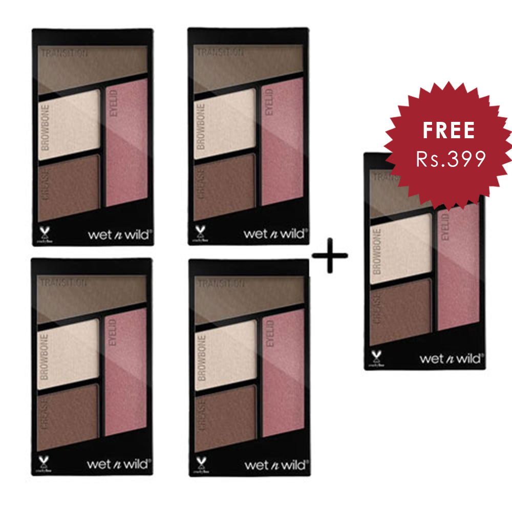 Wet N Wild Color Icon Eyeshadow Quad - Sweet As Candy 4pc Set + 1 Full Size Product Worth 25% Value Free
