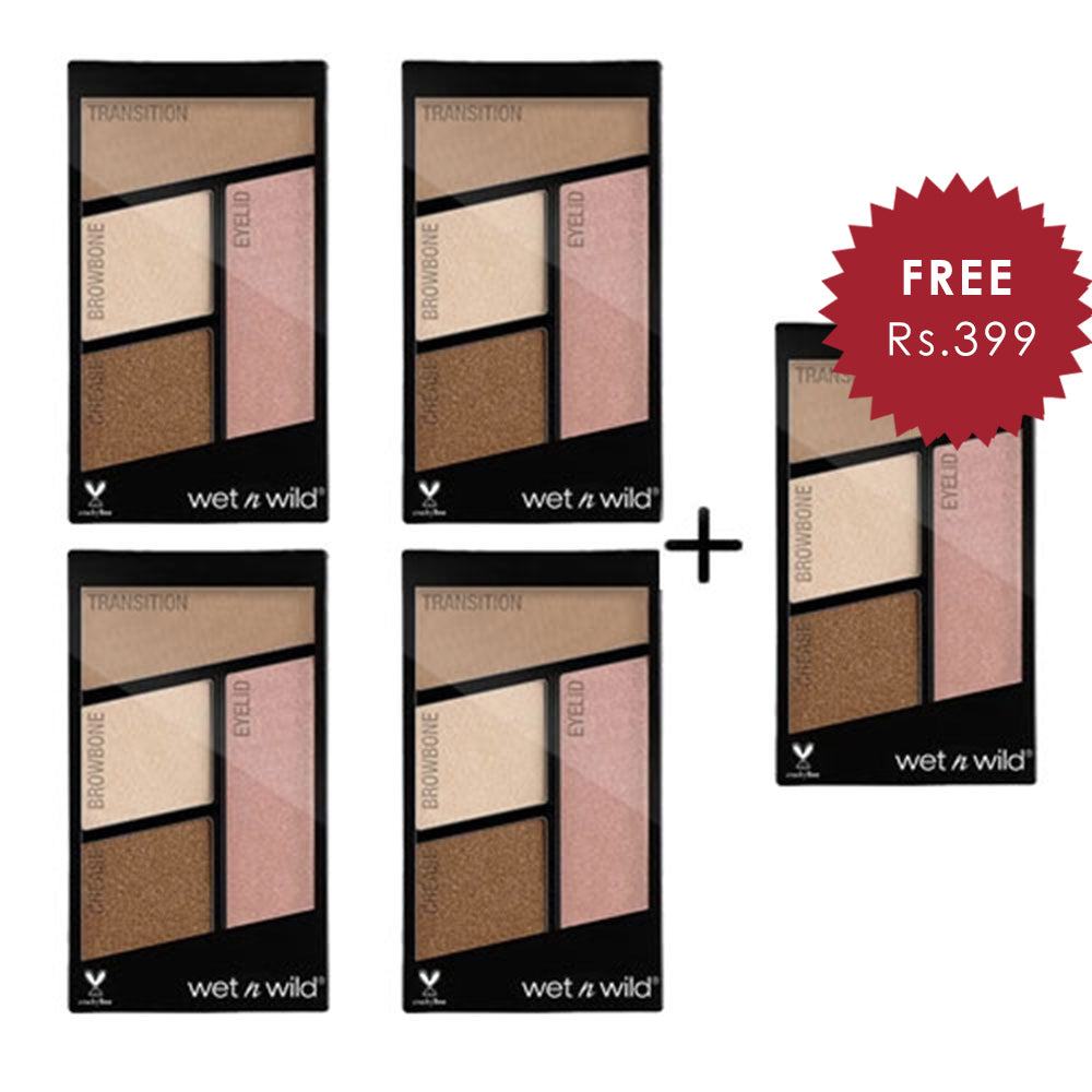 Wet N Wild Color Icon Eyeshadow Quad - Walking On Eggshell 4pc Set + 1 Full Size Product Worth 25% Value Free