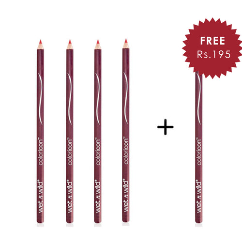 Wet N Wild Color Icon Lip Liner Pencil - Fab Fuschia 4pc Set + 1 Full Size Product Worth 25% Value Free