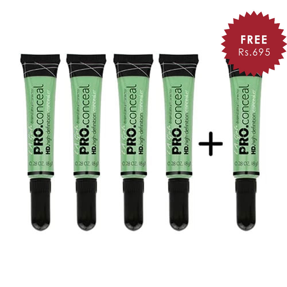 L.A. Girl Pro Conceal HD- Green Corrector 4pc Set + 1 Full Size Product Worth 25% Value Free
