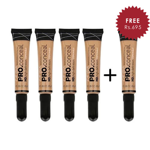 L.A. Girl Pro Conceal HD- Medium Bisque 4pc Set + 1 Full Size Product Worth 25% Value Free