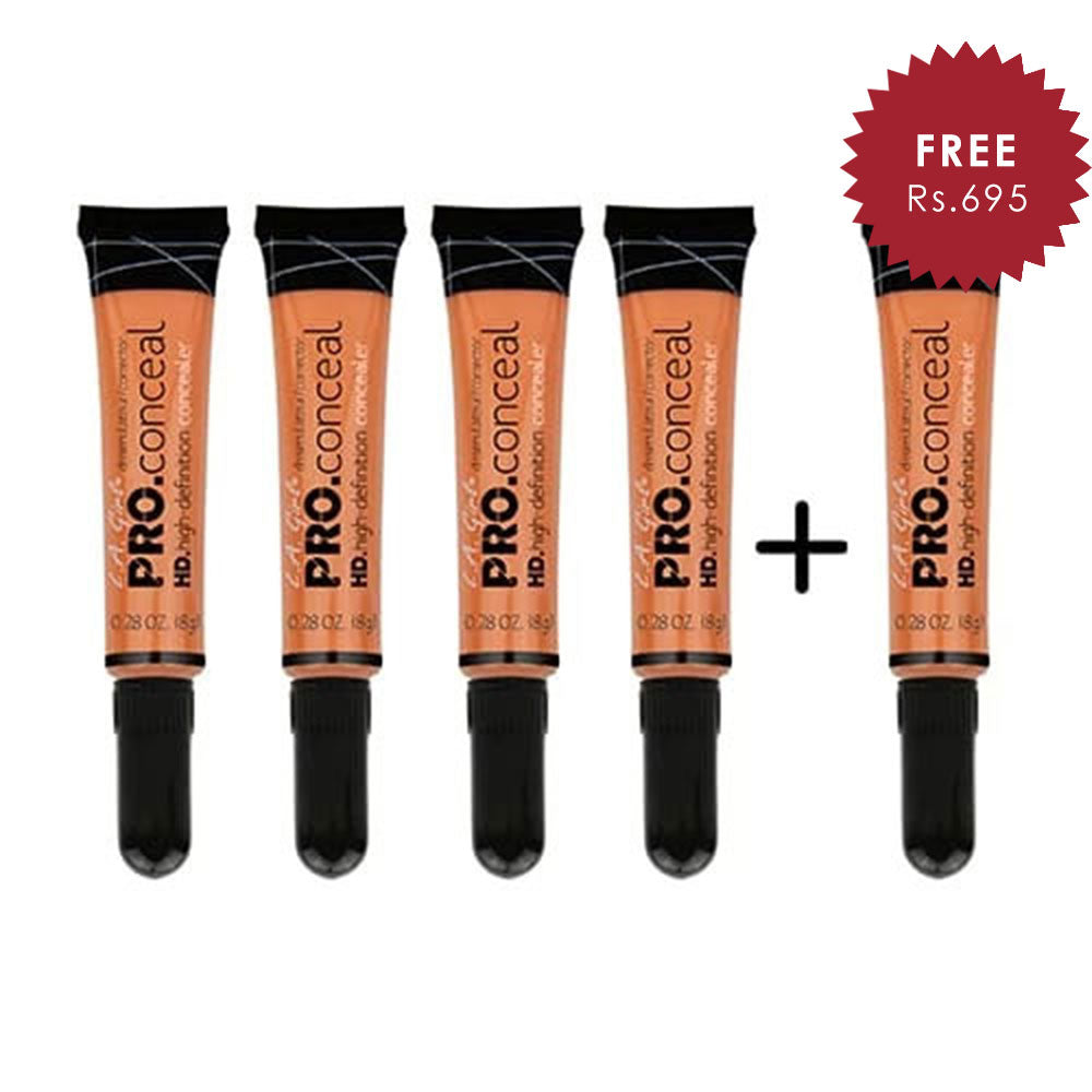 L.A. Girl Pro Conceal HD- Orange Corrector 4pc Set + 1 Full Size Product Worth 25% Value Free