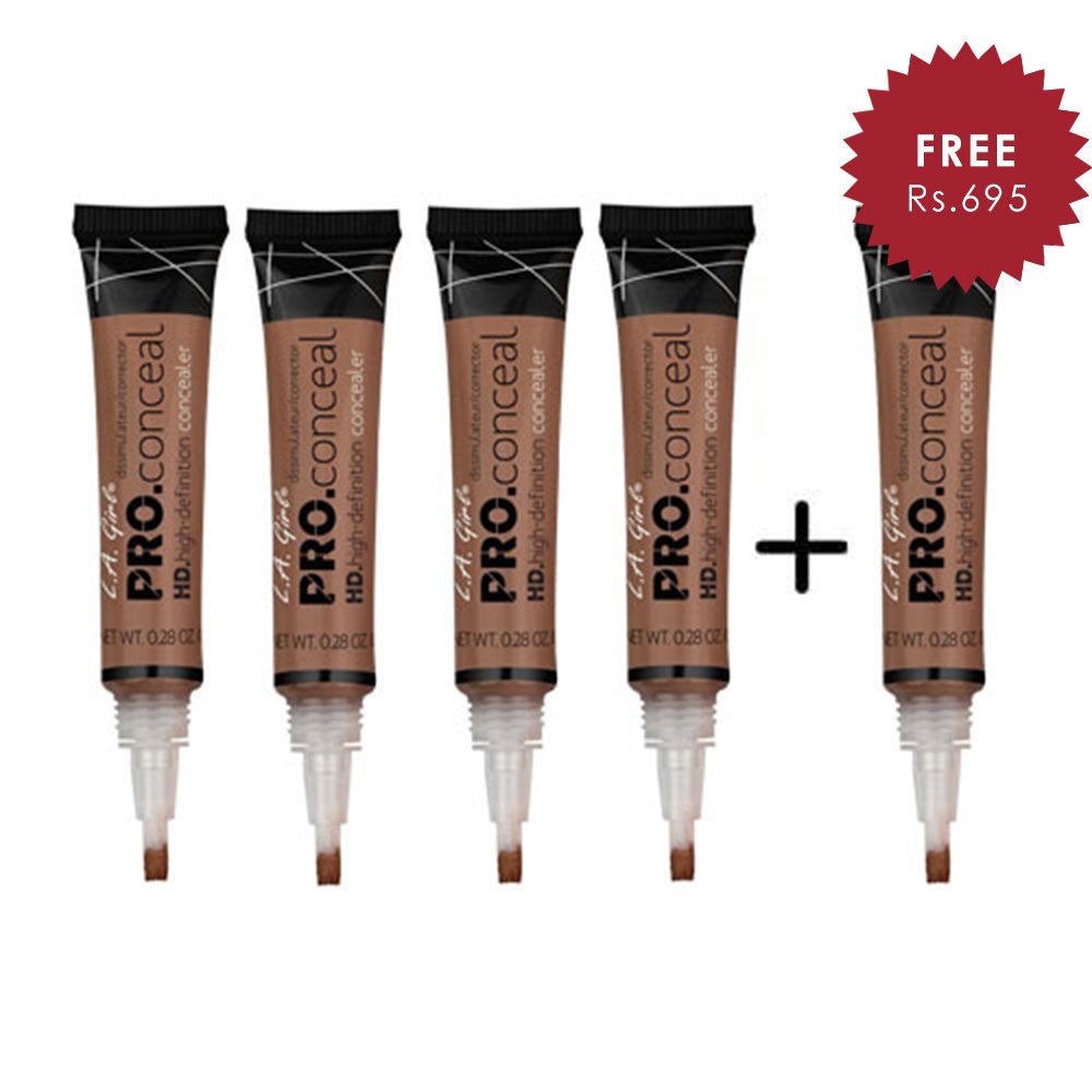 L.A. Girl Pro Conceal HD- Dark Cocoa 4pc Set + 1 Full Size Product Worth 25% Value Free