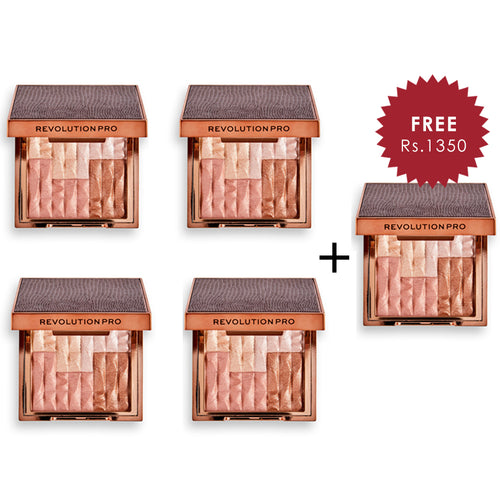 Revolution Pro Goddess Glow Shimmer Brick Afterglow 4pc Set + 1 Full Size Product Worth 25% Value Free