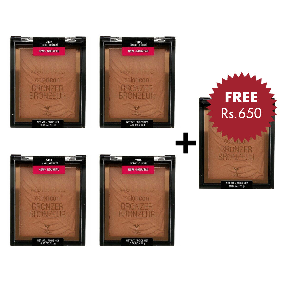 Wet N Wild Color Icon Bronzer - Ticket To Brazil 4pc Set + 1 Full Size Product Worth 25% Value Free