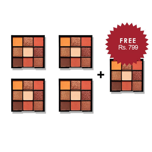 Nicka K Nine Color Eyeshadow Palette - Autumn Spice 4Pcs Set + 1 Full Size Product Worth 25% Value Free